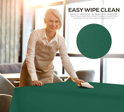Utopia Kitchen Plastic Table Cloth Disposable [Green, 6 Pack] | Rectangle Tablecloth Waterproof Stain Resistant Party Table Cover - color: Green, size: 54X108 Inch - 6PC