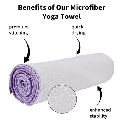 PrecisionAuto Non-Slip Microfiber Yoga Mat Towel - color: Light Purple