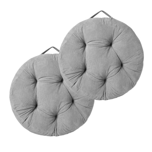 Floor Pillow for Adults, Large Sitting & Meditation Cushion - color: Dark Gray, Round