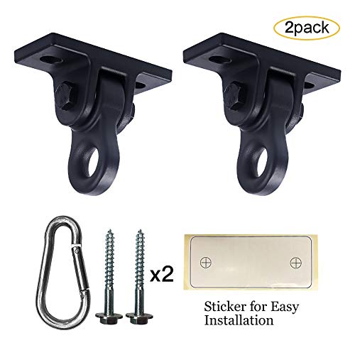 ABUSA Heavy Duty Black Swing Hangers Screws Bolts Included Over 5000 lb Capacity Playground Porch Yoga Seat Trapeze Wooden Sets Indoor Outdoor 2 Pack - color: 2 Packs Black, size: 2 Pack