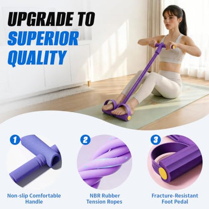 Pedal Resistance Bands with Handles, 6/8/10 Tube Exercise Band | Fitness Shaping Yoga Exercise Equipment, Natural Rubber Tension Rope,for Abdominal,Leg,Arm,Back Slimming Training