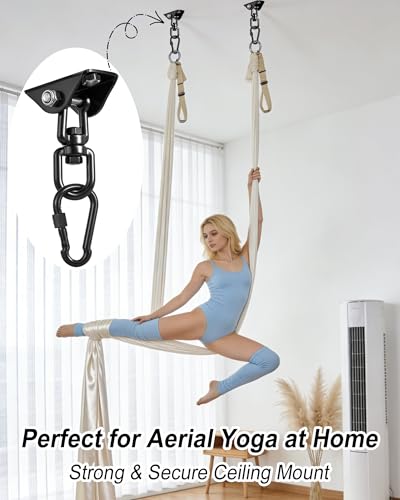 Yose Porch Swing Hanging Kit Heavy Duty 2000lbs Stainless Steel, Easy to Install Swing Hardware with Ceiling Hooks and Hammock Hooks, Complete Swing Set Accessories for Indoor Outdoor Patio Garage