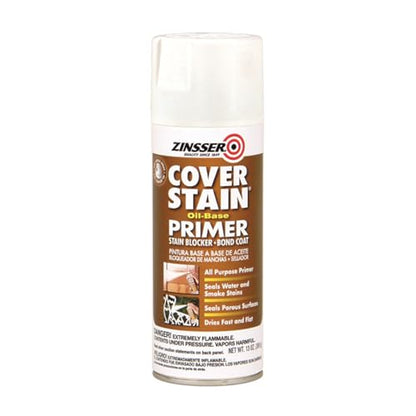 Zinsser Cover-Stain Oil-Base Primer-Sealer Spray, White | Zinsser Cover-Stain spray, 13oz. Oil-base stain-blocking primer-sealer for wood, drywall & metal; seals stains, superior.