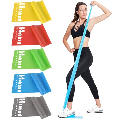 Resistance Bands Set for Physical Therapy, Rehab, Yoga and Pilates - color: Five Colors 5-80lbs