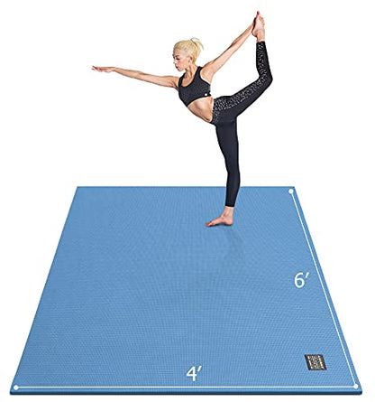 GXMMAT Large Yoga Mat 6'x4'/6'x6'(7mm) & 7'x5'(9mm) - color: Blue Sky, size: 6*4 FT