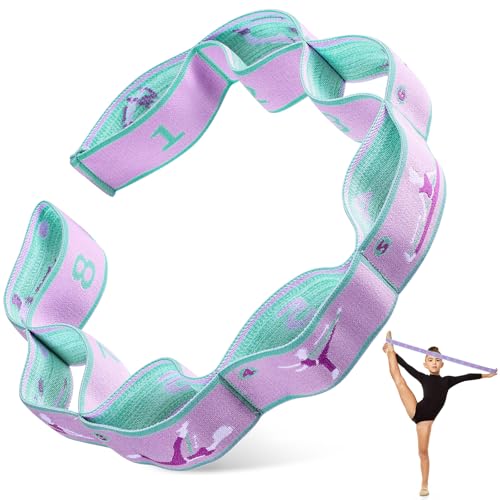 Stretch Strap for Kids Elastic Gymnastic Stretching Ballet Dance Band with 8 Loops Adjustable Exercise Training Resistance Strap for Children Stuff Pilates Latin Yoga Equipment - color: Purple