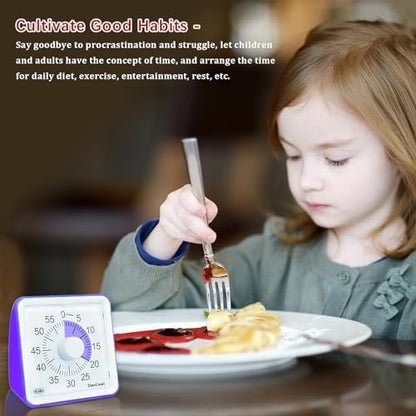 60-Minute Visual Timer for Kids Management Classroom Timer, Purple | Classroom, Home Edition Study Visual Timer - Silent Countdown Timer for Toddlers, Kids, Teachers and Adults - color: Purple