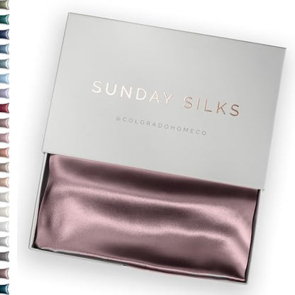 SUNDAYSILKS™ 100% 멀베리 실크 베개 커버, 머리카락과 피부를 위한 실크 베개 커버, 새틴 베개 커버보다 우수함, 지퍼 포함, 표준, 퀸, 킹 사이즈, 주름 방지, 냉각, 미끄럼 방지 실크 베개 커버 - color: 딥 모브., size: 1 Pack Standard Pillowcase (20" x 26")