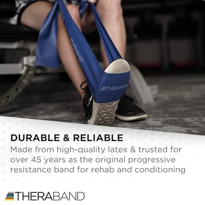 THERABAND Professional Resistance Band, Blue Level 4 Extra Heavy, 5 ft | Elastic resistance band for exercise, strength training, stretching and physical therapy - ideal for home workouts - color: Level 5 / Special Heavy - Blue
