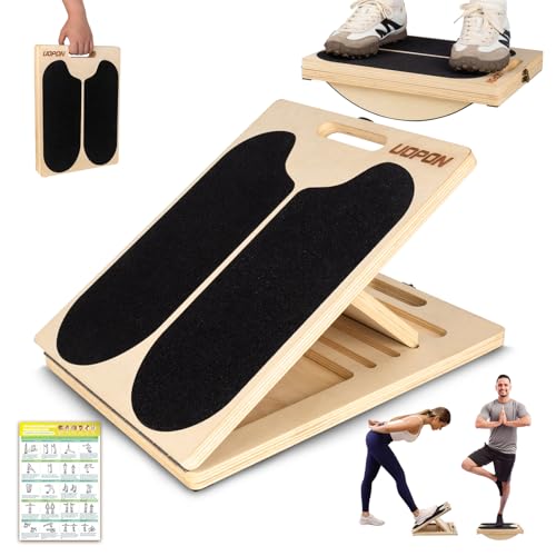 Slant Board Calf Stretching, 300 LBS Capacity Portable Wooden Incline Board
