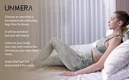 UNMERA Acupressure Mat and Pillow Set,Natural Linen & Coconut Fiber Filling | Back/Neck Pain Relief, Sciatic, Headache and Muscle Relaxation, Comes with Carrying Bag - color: Linen Original