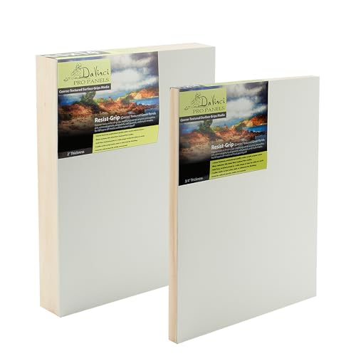 Da Vinci Pro Resist-Grip Coarse Textured Gesso Board, 8x10-6 Pack, 3/4" Depth Art Boards for Painting, White Acrylic Polymer with Quartz Sand, Warp-Resistant Cradled and Sealed MDF Panel