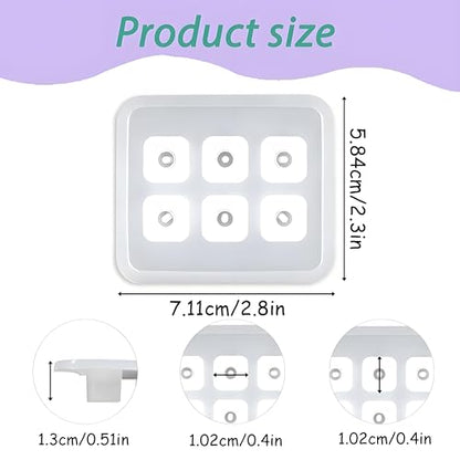 Jewelry Silicone Molds for Epoxy, 6-Cavity Diamond Shape, 2.3 X 2.8 Inches for Polymer Clay Soap Making Cabochon Gemstone DIY Crafting Projects Set of 2 - color: Jewelry Silicone Molds ZH379