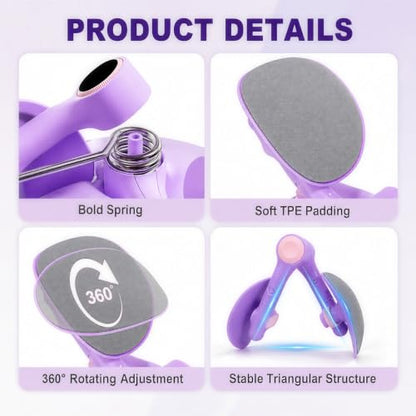Pelvic Floor Exercise Devices 35LB Resistance Thigh Trainer with Band - size: Purple