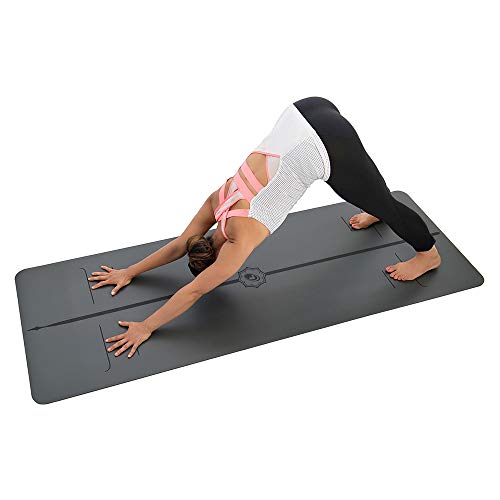 Liforme Evolve Yoga Mat - Patented Alignment Design, Advanced Non-Slip Grip - color: Grey