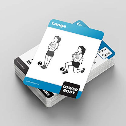 QuickFit 2 Pack - Stretching Exercise Poster - Laminated 18" x 24" & Bodyweight Exercise Playing Cards - 2.5" x 3.5"