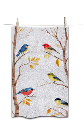 Autumn Bird Hawaii Beach Towel Tree Leaves Bullfinch Birch Chestnut Animal Fall Face Towels Suit Travel Sports Pool Swimming Bath Camping Spa Gym Yoga,15x30 Inch - color: Autumn Bird Hawaii
