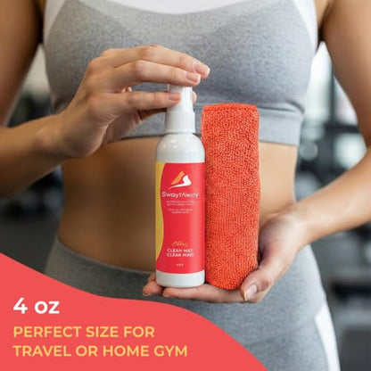 SwaytAway Fitness Mat Mist with Towel, 4oz Travel Size, 2 Pack, Citrus - size: 2 Count (Pack of 1)