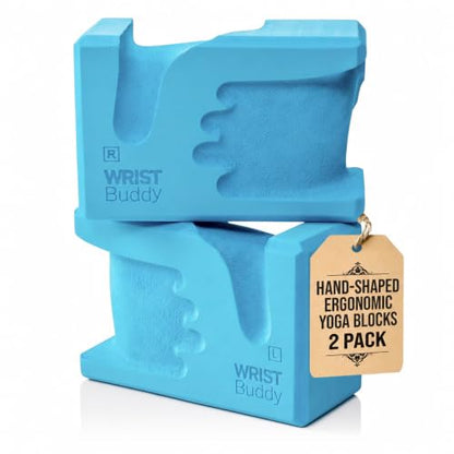 WRISTBuddy® Yoga Blocks 2 Pack, High Density Non-Slip, Hand-Shaped Design - color: Teal