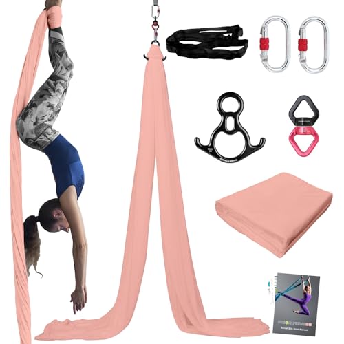 PRIOR FITNESS Aerial Silks Kit, SGS&CE Certified, 9/15/20Yards - color: Champagne, size: M(15 Yards)
