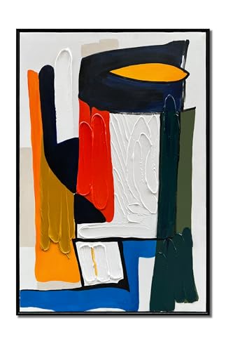 NANKAI Art Hand-Painted Colorful Texture Abstract Oil Painting Modern Minimalist Decorative Art Suitable for Decoration of Home Office corridors and Walls 36x24 inches(with Solid Wood Exterior Frame) - color: Nkhb355