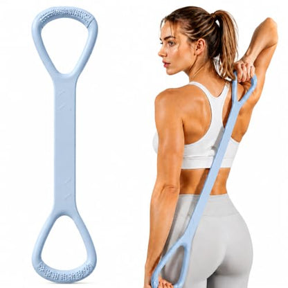 Figure 8 Resistance Band for Workout, Stretching, Yoga, Pilates, Physical Therapy and Home Fitness, TPE Exercise Band - color: Blue