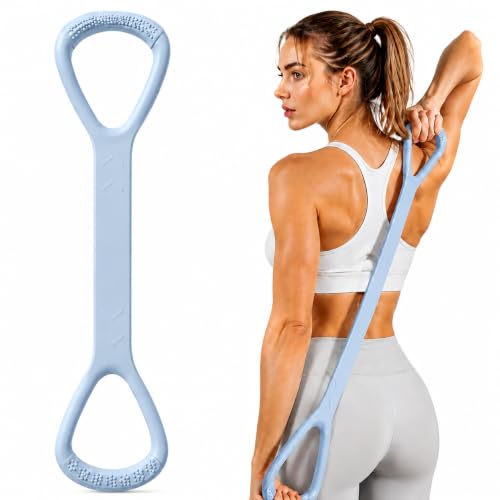 Figure 8 Resistance Band for Workout, Stretching, Yoga, Pilates, Physical Therapy and Home Fitness, TPE Exercise Band - color: Blue