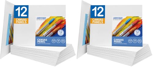 FIXSMITH Canvas Boards for Painting 8x10 Inch, Super Value 24 Pack White Blank Canvas Panels, 100% Cotton Primed, Painting Art Supplies for Professionals, Hobby Painters, Students & Kids - size: 8"×10" (Pack of 2)