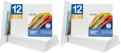 FIXSMITH Canvas Boards for Painting 8x10 Inch, Super Value 24 Pack White Blank Canvas Panels, 100% Cotton Primed, Painting Art Supplies for Professionals, Hobby Painters, Students & Kids - size: 8"×10" (Pack of 2)