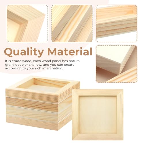 FSWCCK 15 Pack 5 x 5 inch Wood Panel Boards, Unfinished Wood Canvas Panels for Crafts, Painting Canvas, DIY Art Projects, Pouring, Arts Use with Oils, Acrylics - size: 5"X 5" 15 Pack