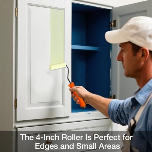 King Origin Paint Roller Kit with Extension Pole 4 Ft, 12 PCS | 9" & 4" Paint Rollers, Frame, Tray - Paint Supplies for Painting Walls, Home Interior, Painting Tool Kits - color: 4"&9" Rollers, 12-Pack