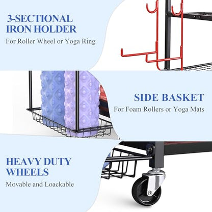 Mythinglogic Home Gym Rack for Dumbbells, Yoga Mats and Workout Equipment - color: Deep Black