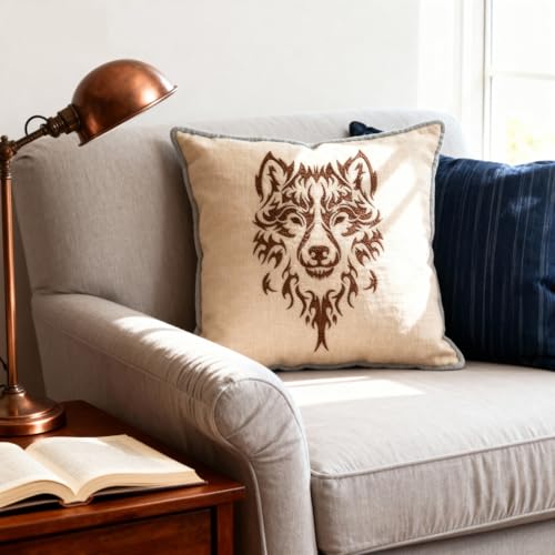 TIAMECH A4 Reusable Wild Wolf Stencil for Painting | Tribal Styled Wolf Layering Template, DIY Wall Art, Wood Furniture, Scrapbook & Crafts (8.3x11.7inch) - style: Wild Wolf