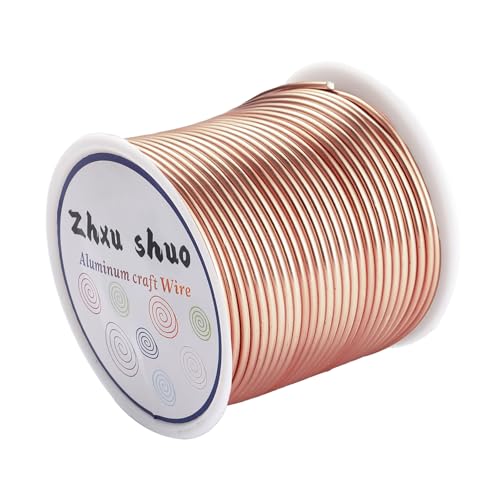 12 Gauge(2mm) Aluminum Wire 35 Yards Anodized Metal Wire for Bonsai Armature Crafting Sculpting Jewelry Craft Making Beading Floral (Copper, 12 Gauge) - color: Copper