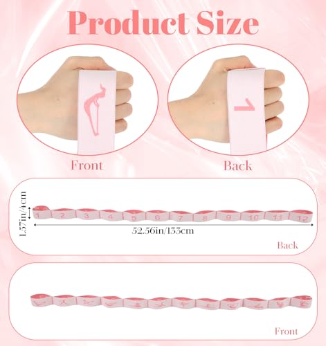 12 Loop Stretching Strap, Yoga Straps for Stretching, Dance Stretch Band Elastic Stretching Equipment for Flexibility & Fitness