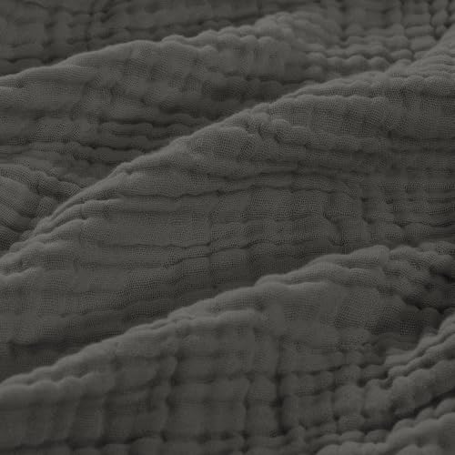 Carriediosa 100% Cotton Muslin Throw Blanket 66 x 90 Summer Gauze for Adult - color: Dark Gery, size: Twin XL