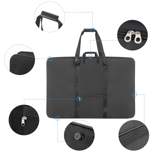 Premium Art Portfolio Case - 32" x 42" - Soft Sided - Steel Frame - Waterproof & Tear Resistant - Artwork, Photography, Sketch, LCD, Monitor, Solar Panel - Shoulder Straps & Handles - size: 32x42