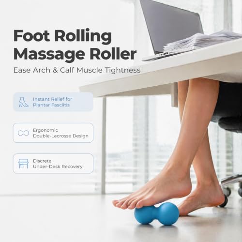 Silicone Peanut Massage Ball—Double-Sided Hockey-Shaped Yoga Ball and Physical Therapy Exercise Ball—A deep-tissue massage tool for myofascial release, muscle relaxation, and acupressure therapy