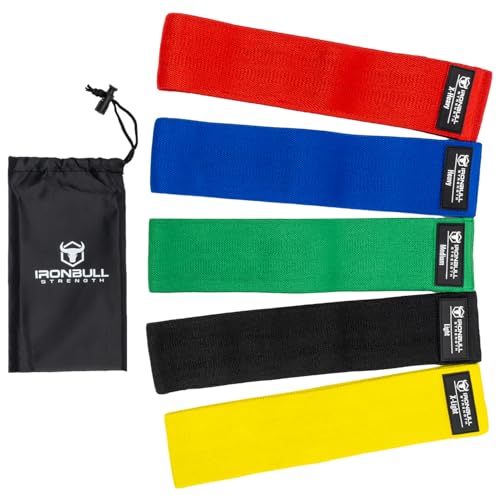 Resistance Bands for Working Out (Set of 5) – Elastic Bands for Exercise & Physical Therapy – Loop Resistance Bands for Glutes, Home Workouts, Yoga, Pilates, Stretching & Legs - style: Fabric