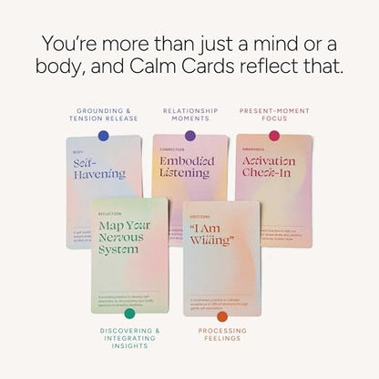Holstee Calm Cards: 45 Science-Backed Mindfulness Exercises for Anxiety & Stress Relief – Quick Somatic Practices for Emotional Regulation, Awareness & Connection – Created with Expert Jonny Miller