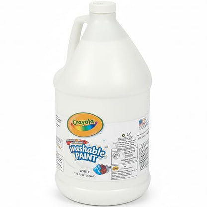 Crayola Washable Paint, White – 1 Gallon Non-Toxic Kids’ Paint for School Projects, Classroom Art & Crafts - color: White
