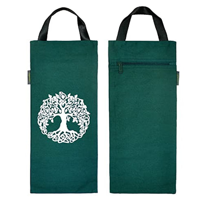 Yoga Sand Bag, Cotton Unfilled for Yogas, Weights & Resistance Training, Portable Weightlifting Sandbag - color: Bottle Green