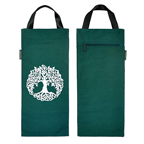 Yoga Sand Bag, Cotton Unfilled for Yogas, Weights & Resistance Training, Portable Weightlifting Sandbag - color: Bottle Green