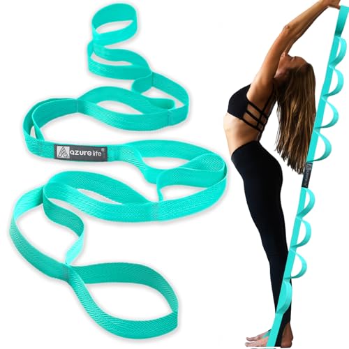 A AZURELIFE Flat Resistance Band Set (3 Pieces Total) Exercise Bands and Premium Durable Stretch Strap with Loops