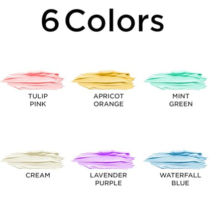 BLUEBIRD Studio Acrylic Paints, Pastel Colors, 6-Pack 3.4 Fl Oz each, Basic Acrylic Paint For DIY Crafts & Beginner Artists - color: PASTEL COLORS, (6-Pack, 3.4 Fl Oz each)