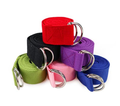 MUNE Stretching Yoga Strap,Stretch Band for Yoga Pilates Exercise 6 Ft,Durable Yoga Belt with Safe Adjustable D Ring Buckle for Daily Stretching, Physical Therapy, Restorative Practice,Red Color