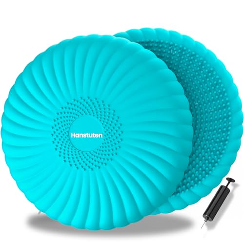 Wobble Cushion Core Balance Disc, Wiggle Seat with Inflation Pump | Extra Thick Non-Slip, Help Stay Focused for Sensory Kids, Improve Sitting Posture & Relieve Back Pain, Core Strength Trainer - color: 1Turquoise