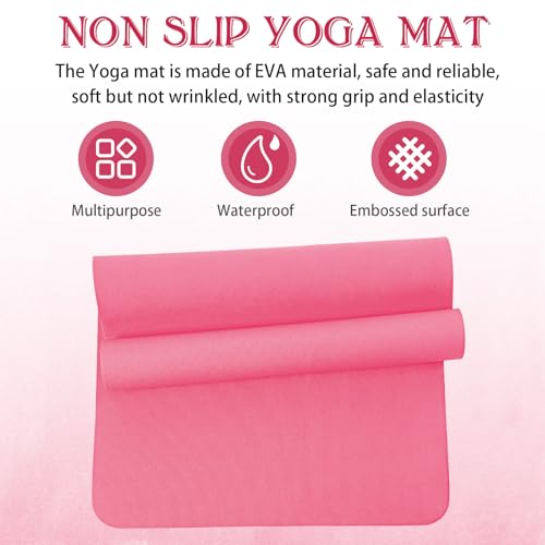 LEIFIDE 10 Pack Yoga Mat Bulk 68'' x 24'' x 4mm Thick Yoga Mat - color: Pink,Purple