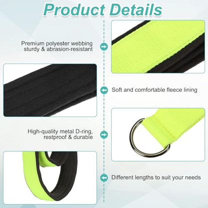 Pilates Double Loop Strap, D-Ring Padded Fitness Strap Pilates Handle Exercise - color: Neon Green