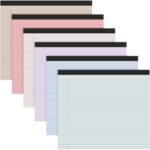 Lincia 6 Pcs Legal Pads Landscape Notebook, Morandi Colors | 11" x 9.5" College Ruled Notepad,Horizontal Lined Notebook, 40 Sheet, 80 Gsm, Assorted Colors Paper, Pastel Writing Pad - color: Morandi Colors